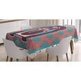 thumbnail image 1 of Ambesonne Paisley Tablecloth Rectangular Table Cover, Retro Music Box Party, 52"x70", Dried Rose Turquoise, 1 of 4