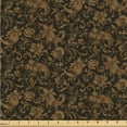thumbnail image 1 of Ambesonne Paisley Themed Fabric by the Yard Upholstery, Boho Damask Grunge, 1 Yard, Charcoal Grey and Dark Khaki, 1 of 1