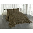thumbnail image 1 of Ambesonne Paisley Themed Quilted Coverlet 3 Pcs, Boho Damask Grunge, King Size, Charcoal Grey and Dark Khaki, 1 of 4