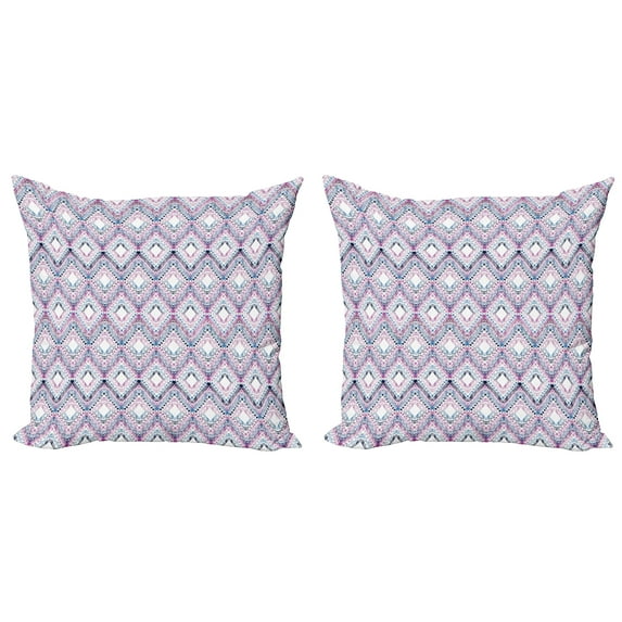 Ambesonne Paisley Throw Pillow Cover 2 Pack, Abstract Tribal Pattern, 18", Multicolor