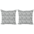 thumbnail image 1 of Ambesonne Paisley Throw Pillow Cover 2 Pack, Digital Persian Leaf, 24", Grey and White, 1 of 2