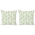 thumbnail image 1 of Ambesonne Paisley Throw Pillow Cover 2 Pack, Old Leaf Swirl Floral, 18", Green Black White, 1 of 2