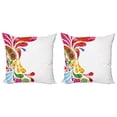 thumbnail image 1 of Ambesonne Paisley Throw Pillow Cover 2 Pack, Retro Floral Leaf Art, 18", Multicolor, 1 of 2