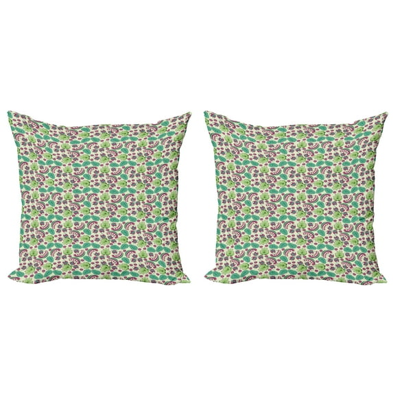 Ambesonne Paisley Throw Pillow Cover 2 Pack, Traditional Motifs, 16", Multicolor