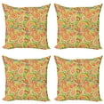 thumbnail image 1 of Ambesonne Paisley Throw Pillow Cover 4 Pack, Colorful Vintage, 18", Multicolor, 1 of 2