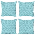 thumbnail image 1 of Ambesonne Paisley Throw Pillow Cover 4 Pack, Ethnic Hippie Flowers Art, 16", Pale Blue Teal, 1 of 2