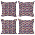 thumbnail image 1 of Ambesonne Paisley Throw Pillow Cover 4 Pack, Floral Buta Eastern Motif, 16", Blue Violet Multicolor, 1 of 2