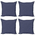 thumbnail image 1 of Ambesonne Paisley Throw Pillow Cover 4 Pack, Oriental Floral Damask Art, 16", Indigo and Eggshell, 1 of 2