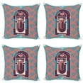 thumbnail image 1 of Ambesonne Paisley Throw Pillow Cover 4 Pack, Retro Music Box Party, 16", Dried Rose Turquoise, 1 of 6
