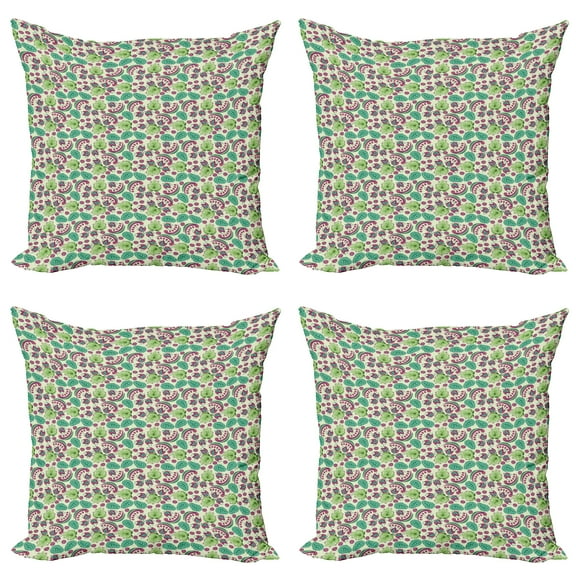 Ambesonne Paisley Throw Pillow Cover 4 Pack, Traditional Motifs, 20", Multicolor