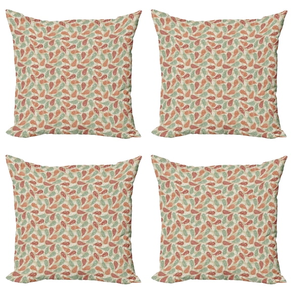 Ambesonne Paisley Throw Pillow Cover 4 Pack, Vintage Persian Elements, 24", Multicolor