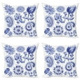 thumbnail image 1 of Ambesonne Paisley Throw Pillow Cover 4 Pack, Watercolor Mandala, 20", Navy Blue White, 1 of 5