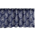 thumbnail image 1 of Ambesonne Paisley Window Valance, Continuous Oriental Pattern with Floral Damask Monochrome Motif Graphic, Curtain Valance for Kitchen Bedroom Decor with Rod Pocket, 54" X 18", Indigo and Eggshell, 1 of 2
