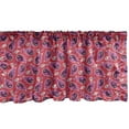 thumbnail image 1 of Ambesonne Paisley Window Valance, Floral Folk Art on Stripes, 54" X 12", Hot Pink Vermilion, 1 of 3