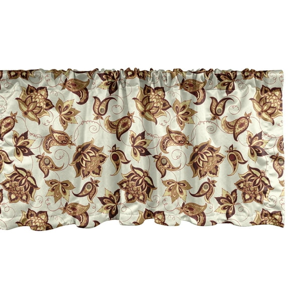 Ambesonne Paisley Window Valance, Motif, 42" x 18", Pale Coffee