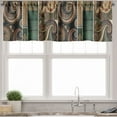 thumbnail image 1 of Ambesonne Paisley Window Valance, Oriental Curlicue Floral, 42" X 18", Teal Army Green Camel, 1 of 5