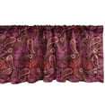 thumbnail image 1 of Ambesonne Paisley Window Valance, Rhythmic Drop Shaped Motifs, 42" x 12", Dark Maroon Pastel Pink, 1 of 3