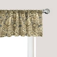 thumbnail image 1 of Ambesonne Paisley Window Valance, Traditional Pattern with Flowers Leaves with Stripes Artwork Print, Curtain Valance for Kitchen Bedroom Decor with Rod Pocket, 54" X 18", Brown Black and White, 1 of 2
