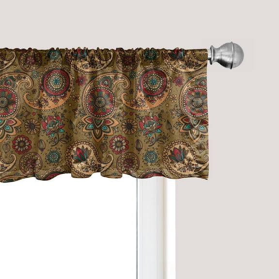 Ambesonne Paisley Window Valance, Vintage Motif, 54" X 12", Multicolor