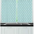 thumbnail image 1 of Ambesonne Pale Blue Kitchen Curtains, Inner Polka Dots, 55"x39", Sky Blue White and Black, 1 of 2
