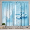 thumbnail image 1 of Ambesonne Pale Blue Kitchen Curtains, Wedding Rings Pearls, 55"x39", Pale Blue White, 1 of 2