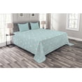 thumbnail image 1 of Ambesonne Pale Blue Quilted Bedspread Set 3 Pcs, Inner Polka Dots, King Size, Sky Blue White and Black, 1 of 3