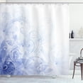 thumbnail image 1 of Ambesonne Pale Blue Shower Curtain, Abstract Floral Curl, 69"Wx75"L, Violet Blue Pale Blue, 1 of 3