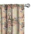thumbnail image 1 of Ambesonne Pale Pink Curtains, French Lettering, Pair of 28"x95", Blue Black and Pale Pink, 1 of 5