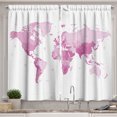 thumbnail image 1 of Ambesonne Pale Pink Kitchen Curtains, World Map Continents, 55"x39", White Pale Pink, 1 of 3