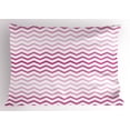 thumbnail image 1 of Ambesonne Pale Pink Pillow Sham, Twisted Parallel Lines, 26" X 20", Magenta White, 1 of 2