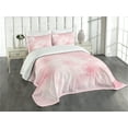 thumbnail image 1 of Ambesonne Pale Pink Quilted Bedspread Set 3 Pcs, Floral Spots, Queen Size, Pale Pink, 1 of 5
