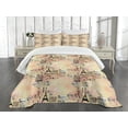 thumbnail image 1 of Ambesonne Pale Pink Quilted Bedspread Set 3 Pcs, French Lettering, King Size, Blue Black and Pale Pink, 1 of 5