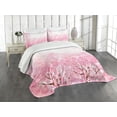 thumbnail image 1 of Ambesonne Pale Pink Quilted Bedspread Set 3 Pcs, Romatic Sakura Tree, Queen Size, Pale Pink, 1 of 5