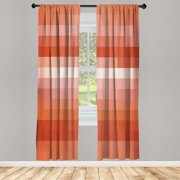 Ambesonne Palette Curtains, Vortex Swirls Pattern Art, Pair of 28"x63", Burnt Sienna