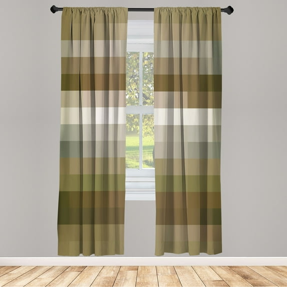 Ambesonne Palette Curtains, Vortex Swirls Pattern Art, Pair of 28"x95", Sepia Fawn