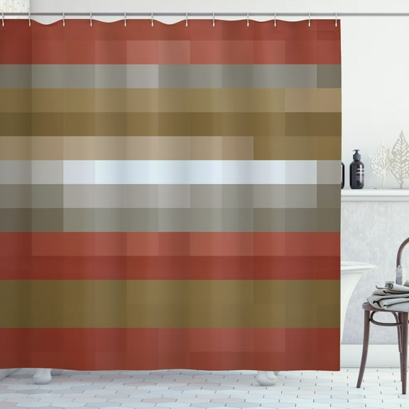 Ambesonne Palette Shower Curtain, Vortex Swirls Pattern Art, 69"Wx70"L, Pale Rust