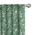 thumbnail image 1 of Ambesonne Palm Curtains, Abstract Monstera Leaves Art, Pair of 28"x63", Forest Green and Dark Teal, 1 of 4