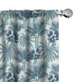 thumbnail image 1 of Ambesonne Palm Curtains, Bicolour Exotic Tree Sketches, Pair of 28"x84", Dark Sky Blue Seafoam, 1 of 5