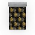 thumbnail image 1 of Ambesonne Palm Fitted Sheet, Modern Exotic Island Leaves, California King, Dark Grey Mustard, 1 of 5