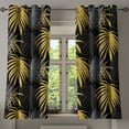 thumbnail image 1 of Ambesonne Palm Grommet Curtain, Modern Exotic Island Leaves, 50"x60", Dark Grey Mustard, 1 of 1