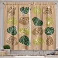 thumbnail image 1 of Ambesonne Palm Kitchen Curtains, Leaves Colorful Autumn Plot, 55"x24", Almond Olive Green and Khaki, 1 of 3