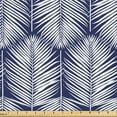 thumbnail image 1 of Ambesonne Palm Leaf Fabric by the Yard Upholstery, Navy Tropic Leaves Exotic, 1 Yard, Navy Blue White, 1 of 5