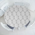 thumbnail image 1 of Ambesonne Palm Leaf Fitted Round Tablecloth, Grey Tropic Leaves Exotic, 36"- 40" Diameter, Grey and White, 1 of 5