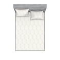 thumbnail image 1 of Ambesonne Palm Leaf Fitted Sheet & Pillow Sham Set, Eggshell Leaves Exotic, Queen, Eggshell White, 1 of 2