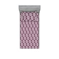 thumbnail image 1 of Ambesonne Palm Leaf Fitted Sheet & Pillow Sham Set, Plum Tropic Leaves Exotic, Twin, Plum and White, 1 of 2