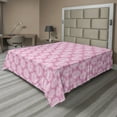 thumbnail image 1 of Ambesonne Palm Leaf Flat Bedding Sheet Soft Top Sheet, Pink Tropic Leaves Exotic, Queen, Pink and White, 1 of 1