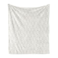 thumbnail image 1 of Ambesonne Palm Leaf Fleece Throw Blanket Eggshell Leaves Exotic 50"x60" Eggshell White, 1 of 5