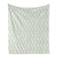 thumbnail image 1 of Ambesonne Palm Leaf Fleece Throw Blanket Pale Green Leaves Exotic 50"x60" Pale Green White, 1 of 5