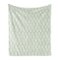 thumbnail image 1 of Ambesonne Palm Leaf Fleece Throw Blanket Pale Green Leaves Exotic 70"x90" Pale Green White, 1 of 5