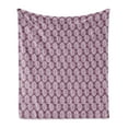 thumbnail image 1 of Ambesonne Palm Leaf Fleece Throw Blanket Plum Tropic Leaves Exotic 70"x90" Plum and White, 1 of 5